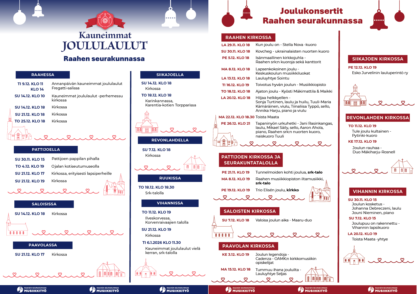 Listaus kauneimmista joululauluista